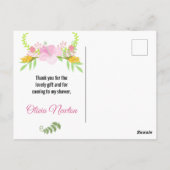 Tropical Flamingo Vielen Dank Postkarte (Rückseite)