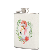 Tropical Flamingo Vinyl Wrapped Flask Flachmann (Links)