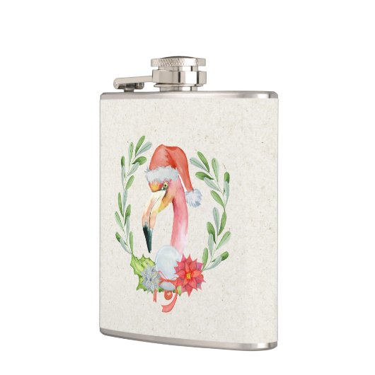 Tropical Flamingo Vinyl Wrapped Flask Flachmann (Links)