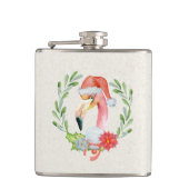 Tropical Flamingo Vinyl Wrapped Flask Flachmann (Vorderseite)