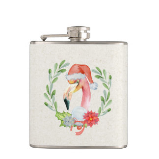 Tropical Flamingo Vinyl Wrapped Flask Flachmann