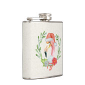 Tropical Flamingo Vinyl Wrapped Flask Flachmann (Rechts)