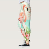 Tropical Flamingo Watercolor & Geometric Pattern Leggings (Links)