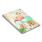 Tropical Flamingo Watercolor & Geometric Pattern Notizblock (Rechte Seite)