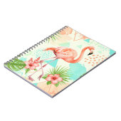 Tropical Flamingo Watercolor & Geometric Pattern Notizblock (Linke Seite)
