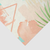 Tropical Flamingo Watercolor & Geometric Pattern Seidenpapier (Detail)