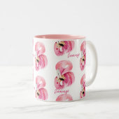 Tropical Flamingo Watercolor Tasse | Rosa Exotik (VorderseiteRechts)