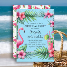 Tropical Flamingo Watermelon Geburtstag Party