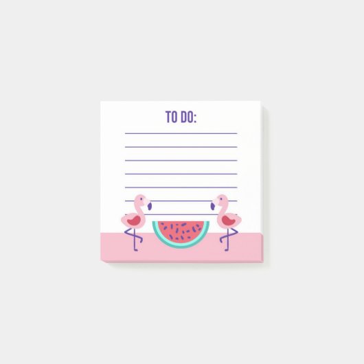 Tropical Flamingo Watermelon Post-It Notes Klebezettel (Vorderseite)