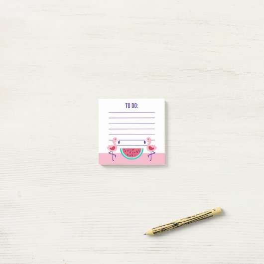Tropical Flamingo Watermelon Post-It Notes Post-it Klebezettel (Auf Schreibtisch)