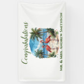 Tropical Flamingo Wedding Geburtstagsparty Banner (Vertikal)