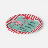 Tropical Flamingo Weihnachts-Party Teller (Schrägansicht)