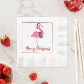 Tropical Flamingo Weihnachtsbuch Napkins Serviette (Beispiel)