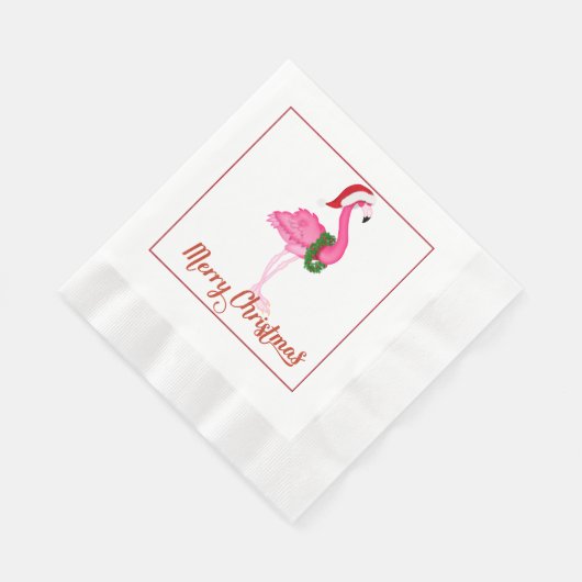 Tropical Flamingo Weihnachtsbuch Napkins Serviette (Ecke)