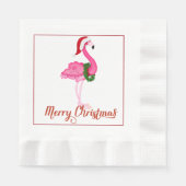 Tropical Flamingo Weihnachtsbuch Napkins Serviette (Vorderseite)