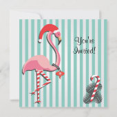 Tropical Flamingo Weihnachtsfeier Party Einladung (Rückseite)