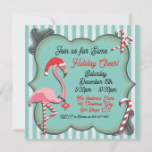 Tropical Flamingo Weihnachtsfeier Party Einladung (Vorderseite)