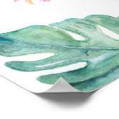 Tropical Flamingo Welcome Party Sign Poster (Ecke)