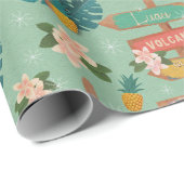 Tropical Flamingo Winter Geschenkpapier (Rolleneckpunkt)