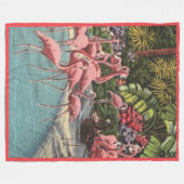 Tropical Flamingos Fleecedecke (Vorderseite (Horizontal))