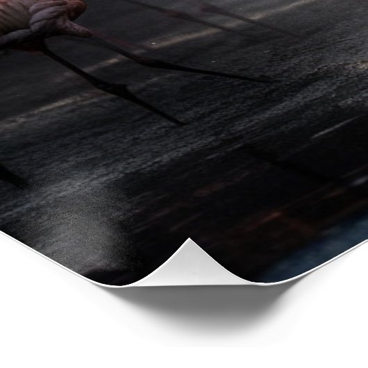 Tropical Flamingos Poster (Ecke)