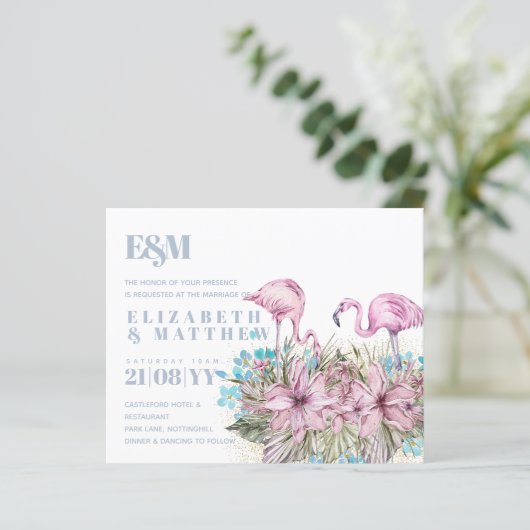 Tropical Flamingos Wedding (Stehend Vorderseite)