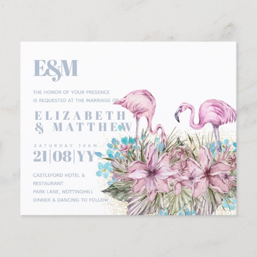 Tropical Flamingos Wedding (Vorderseite)