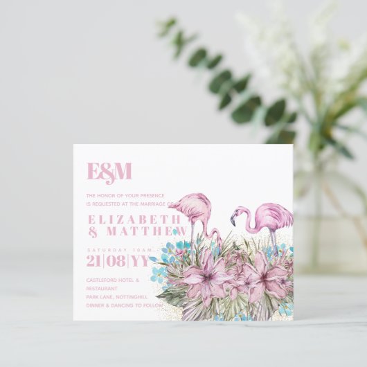 Tropical Flamingos Wedding (Stehend Vorderseite)