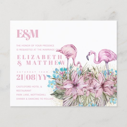 Tropical Flamingos Wedding (Vorderseite)