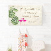 Tropical Flamingos Wedding Banner (Insitu)