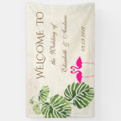 Tropical Flamingos Wedding Banner (Vertikal)