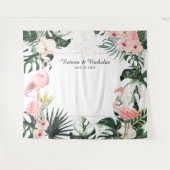 Tropical Flamingos Wedding Foto Stand Hintergrund Wandteppich (Vorderseite (Horizontal))