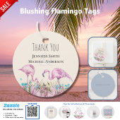 Tropical Flamingos Wedding Geschenkanhänger