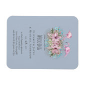 Tropical Flamingos Wedding Magnet (Horizontal)