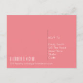 Tropical Flamingos Wedding RSVP Postcard Einladungspostkarte (Rückseite)