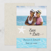 Tropical Flat Save the Date Card (Vorne/Hinten)