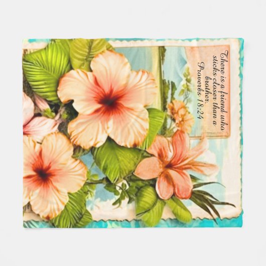 Tropical Fleece Blanket Proverbs 18:24 (Vorderseite (Horizontal))