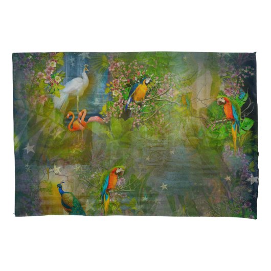 Tropical Flora Paradise at Sunset Pillow Case Kissenbezug (Vorderseite)