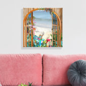 Tropical Flora Paradise Beach Landschaft Canvas Pr Leinwanddruck (Insitu (Wohnzimmer))