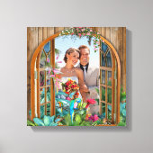 Tropical Flora Paradise Beach Landschaft Foto Lein Leinwanddruck (Vorderseite)