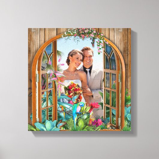 Tropical Flora Paradise Beach Landschaft Foto Lein Leinwanddruck (Vorderseite)