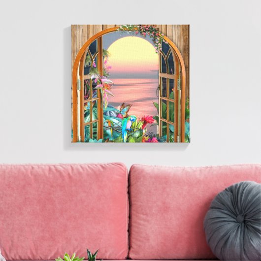 Tropical Flora Paradise Leinwanddruck (Insitu (Wohnzimmer))