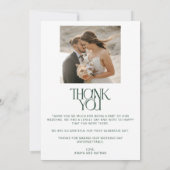 Tropical Floral 2 Foto Beach Wedding Dankeskarte (Rückseite)