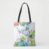 Tropical Floral 2-seitig Custom Bride Tasche (Vorderseite)