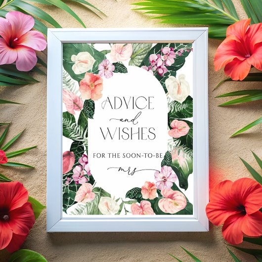 Tropical Floral Advisor und Wünsche Unterschrift Poster
