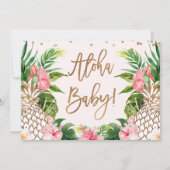 Tropical Floral Ananas Aloha Baby Shower Einladung (Rückseite)