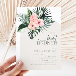 Tropical Floral Arch Bridal Brunch Einladung