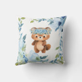 Tropical Floral Baby Boy Birth Stats Kissen (Rückseite)