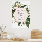 Tropical Floral Baby Dusche Empfang Poster (Küche)