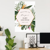Tropical Floral Baby Dusche Empfang Poster (Heimbüro)